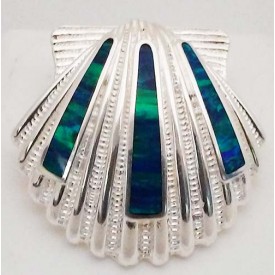 RARD225S Large Sterling Silver Opal Scallop Slider